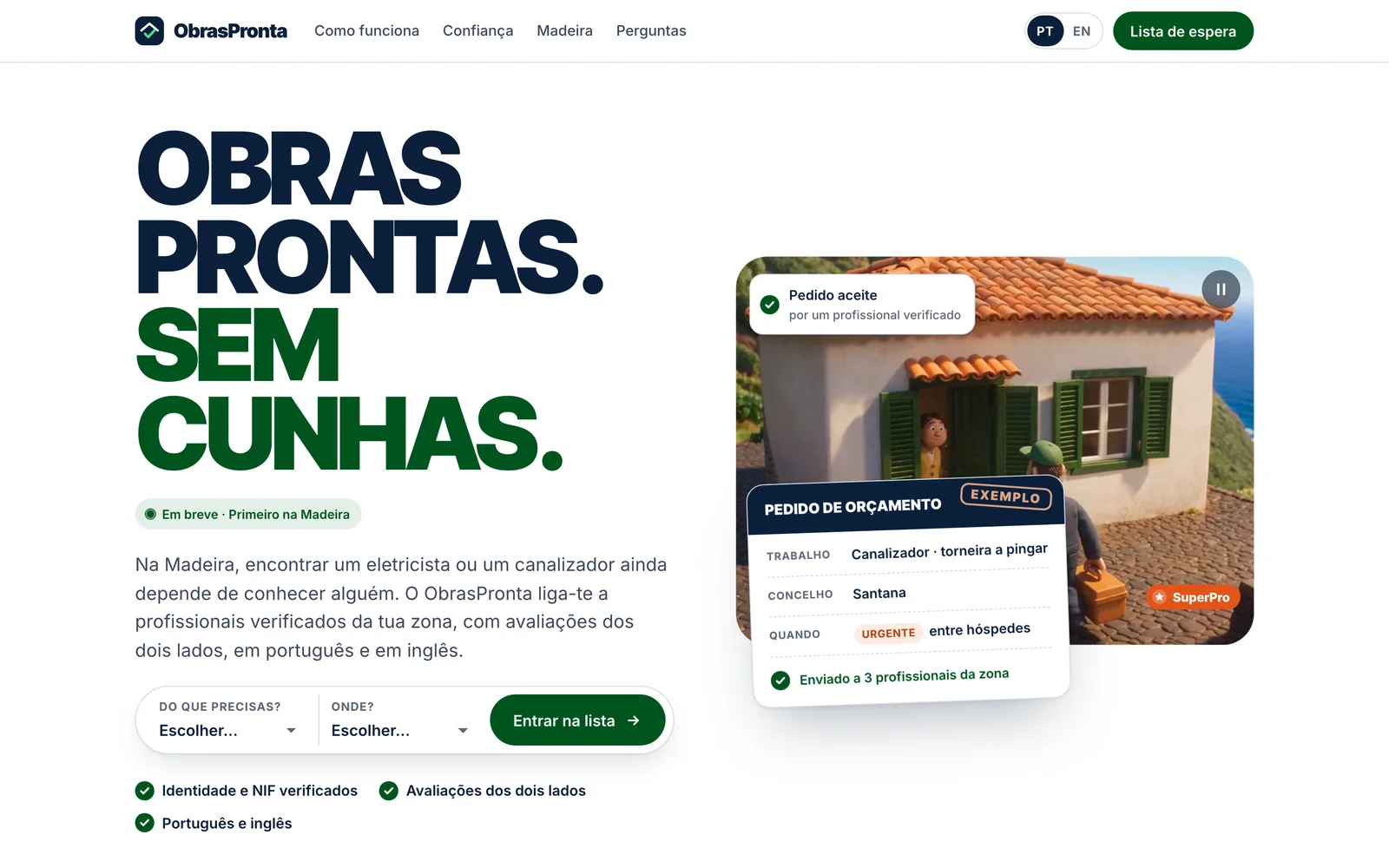 Página do ObrasPronta