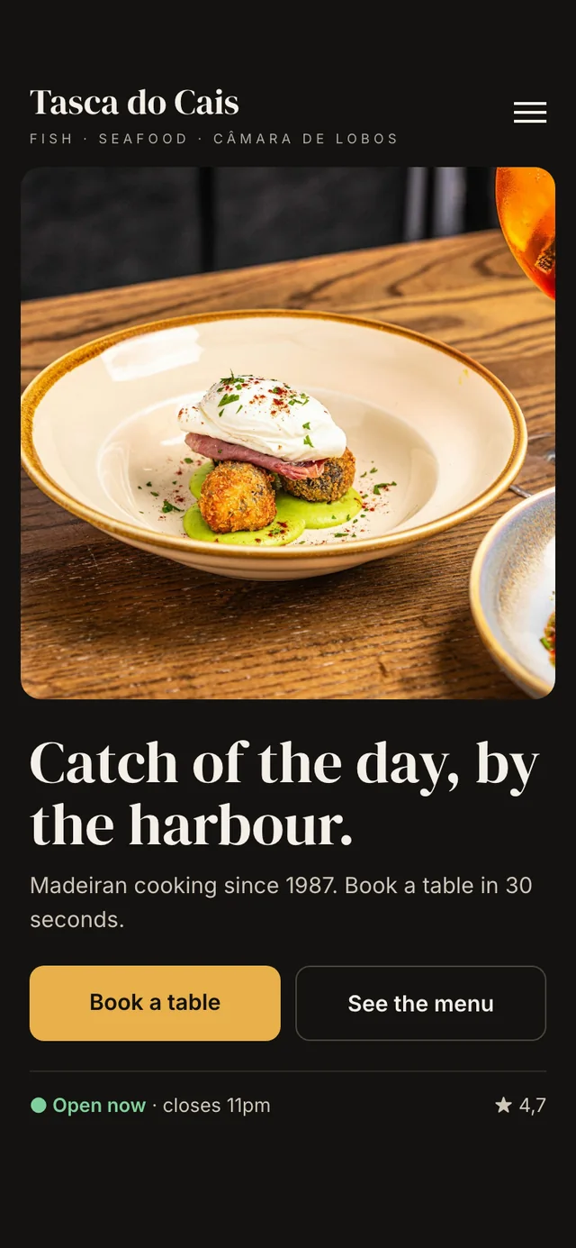 Illustrative example: the same site on a phone
